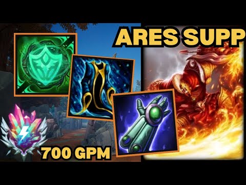 700 GPM AS A SUPPORT??? - Ares Deity Support Smite 2 Gameplay