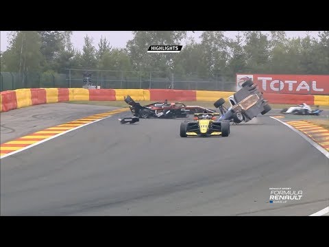 Formula Renault Eurocup 2019. Race 2 Circuit de Spa-Francorchamps. Final Lap | Big Crash Rolls