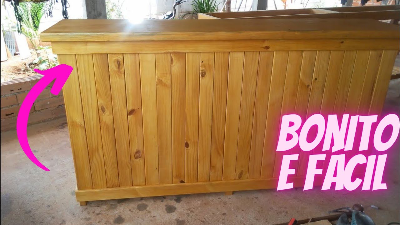 Como Fazer Balcão ou Bar de MADEIRA PALETE MANEIRA + Fácil Assim VC NUNCA VIU- Making wooden counter