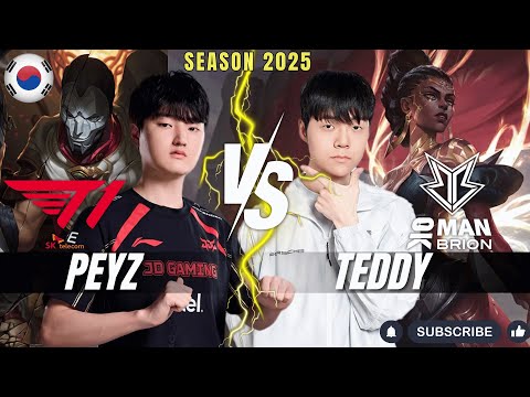 T1 Peyz vs BRO Teddy - Peyz JHIN vs Teddy MEL - Patch 25.24 KR Ranked | lolrec
