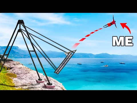 HUMAN CATAPULT OFF CLIFF!