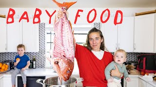 6 Month Old Eats Fish Stock & Heart Purée