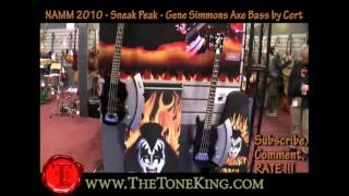 Video thumbnail for Gene Simmons Kiss Axe Bass by Cort - NAMM 2010 10 TTK Coverage GS-Axe2 by The Tone King