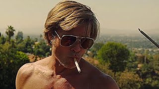 Brad Pitt climbs a roof ONCE UPON A TIME IN HOLLYWOOD