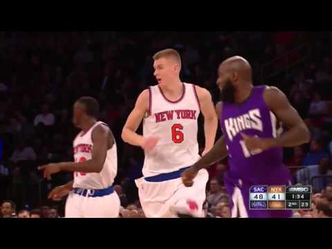 Kristaps Porzingis vs Sacramento Kings 20.03.2016 (13Pts)