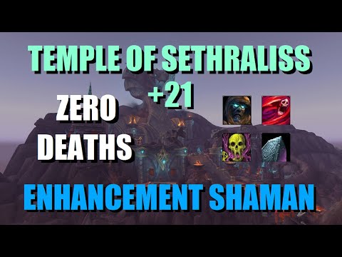 ZERO Deaths! Temple of Sethraliss +21 Enhancement Shaman POV | World of Warcraft | Waves