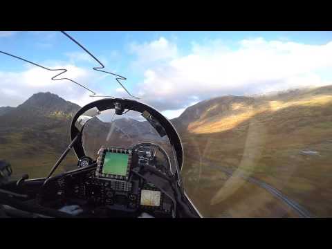 Low Flying through a Valley in a Fighter Jet