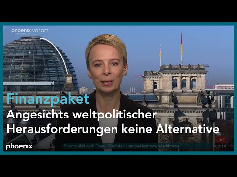 phoenix nachgefragt mit Hannah Bethke zum Finanzpaket am 21.03.25