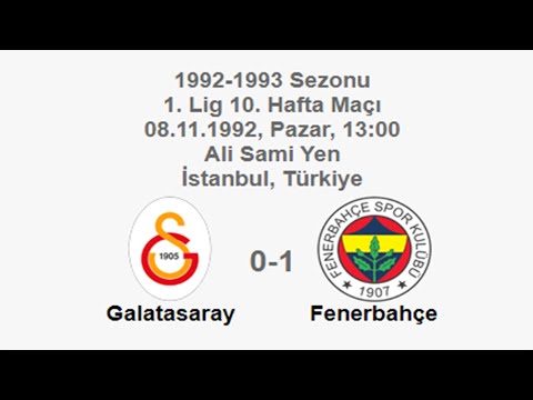 Galatasaray 0-1 Fenerbahçe 08.11.1992 - 1992-1993 Turkish 1st League Matchday 10 (Ver. 2)