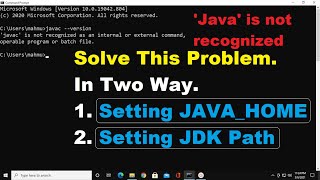 &#39;javac&#39; is not recognized as an internal or external command .. or batch file in Windows 10 [2021]