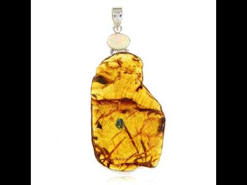 Pandant Argint 925 Chihlimbar  Ambra Opal Naturale -