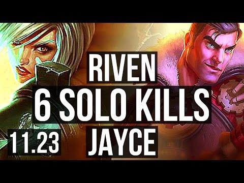 RIVEN vs JAYCE (TOP) | 6 solo kills, 1.0M mastery | EUW Diamond | 11.23