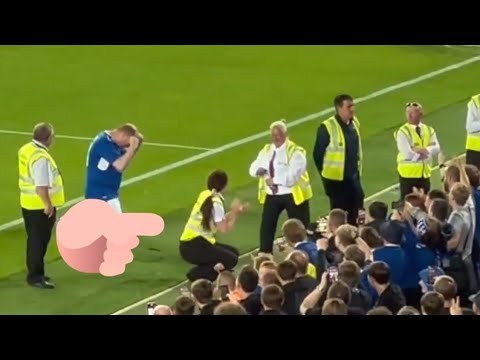 Woman Steward clapping  - when Everton fan Paul Stratton score penalty goal vs Dynamo Kyiv