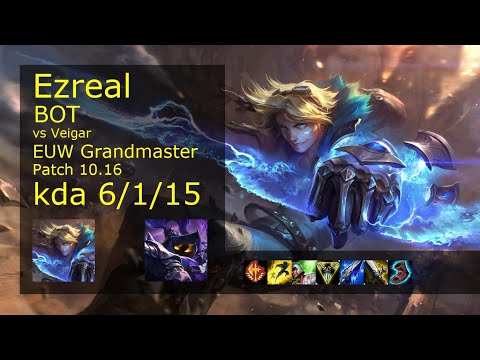 Ezreal ADC & Rakan vs Veigar & Yuumi - EUW Grandmaster 6/1/15 Patch 10.16 Gameplay