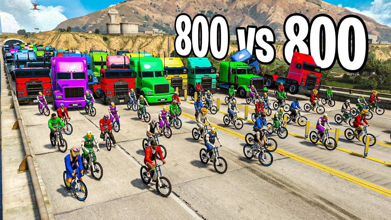 BICIS vs CAMIONES! ME PONGO MUY NERVIOSO!! - GTA 5 ONLINE