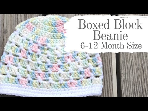 Boxed Block Baby Beanie/Hat for 6-12 month baby | Easy Tutorial by Crochessica | Free Pattern