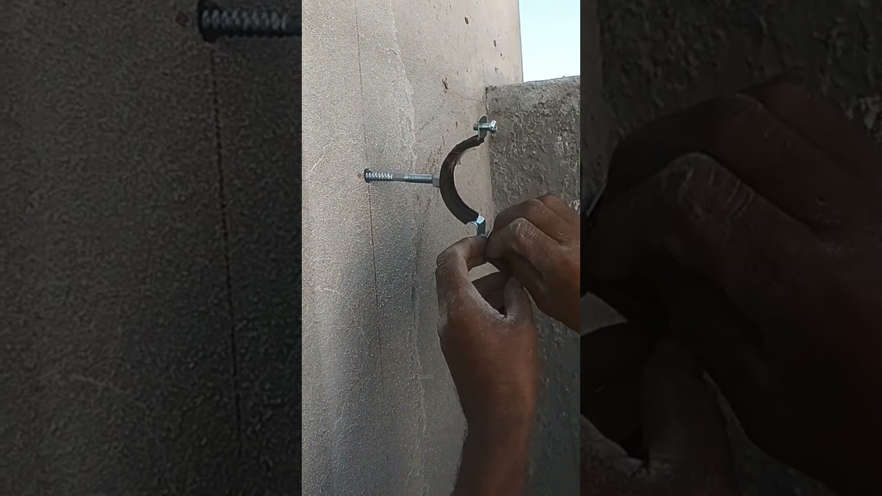 how to install pipe clamp with rubber  manually || lay pvp pipe in the wall for drainage system