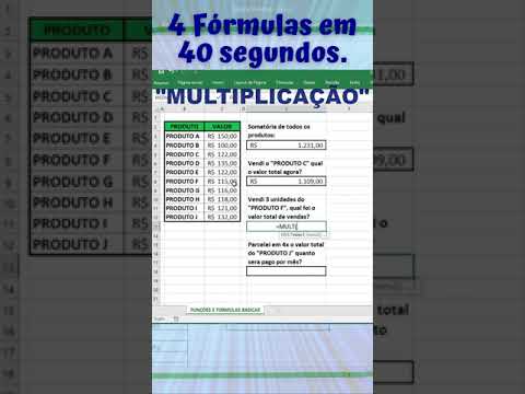 4 FORMULAS DO EXCEL EM 40 SEGUNDOS #shorts