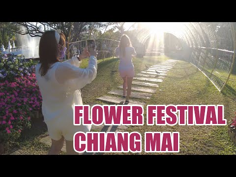 [4k 60fps] FESTIVAL DE FLORES 2022 Parque CHIANG MAI Nong Buak Haad