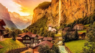 Lauterbrunnen 🇨🇭 4K Walking Tour - Switzerland's paradise at sunset