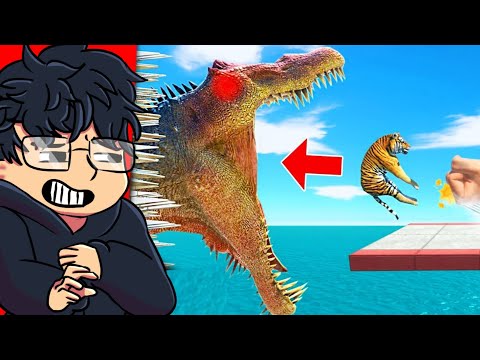 ESCAPE the GIANT SPINOSAURUS (Reaction) !!