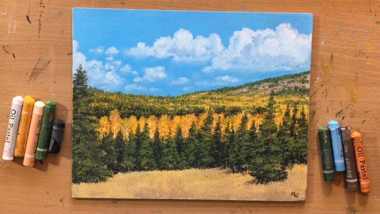 Autumn Landscape in Oil Pastel