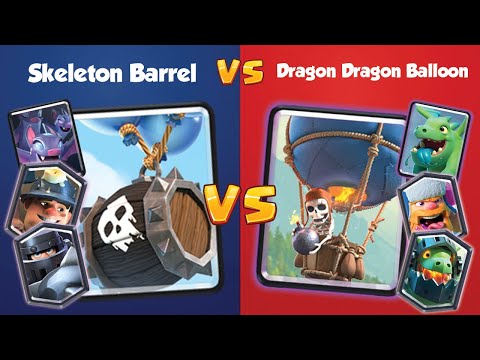 INTENSE!! 🏆 6752 | 3.3 Skeleton Barrel Deck VS 4.1 Double Dragon Balloon Deck -  Clash Royale