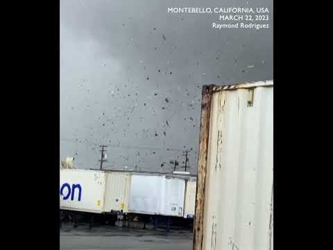 Rare tornado rips through town on outskirts of Los Angeles