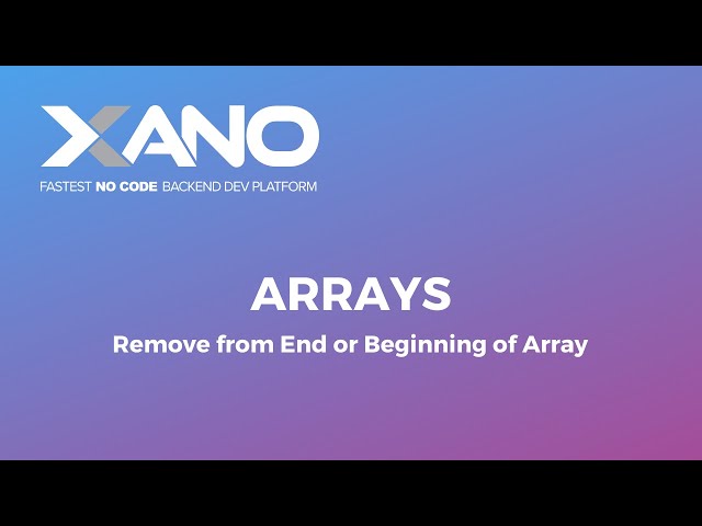 Array: Remove from End/Remove from Beginning