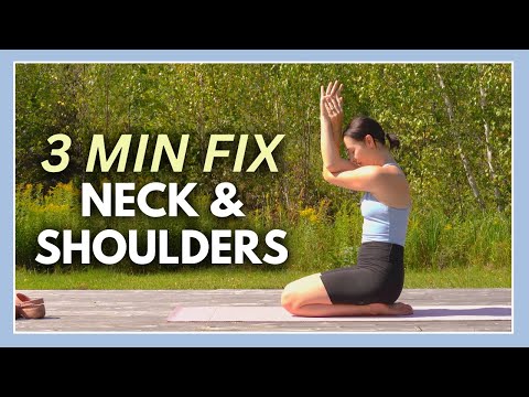 3分 首と肩のヨガ・リリース（首と肩のストレッチ） (3 min Neck & Shoulder Yoga Release (NECK & SHOULDER STRETCHES))