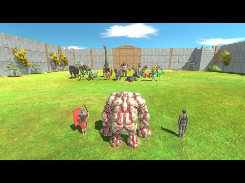 LAVA GOLEM WITH ROMANUS & COMMANDO BO VS BOSSES - Animal Revolt Battle Simulator