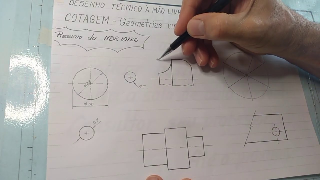 Desenho Técnico à mão livre Aula03   Cotagem   Video02