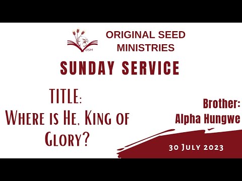 2023-0730AM - Where Is He King Of Glory? - Brother Alpha Hungwe