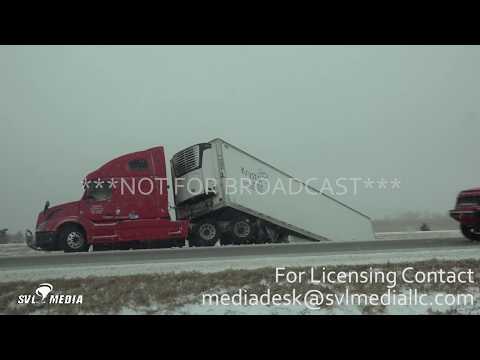 Gorham Ks Mega Package Multiple Semis Slide in snow, Shut down I70 eastbound.  2-23-19