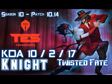 TES Knight TWISTED FATE vs AZIR Mid - Patch 10.14 KR Ranked