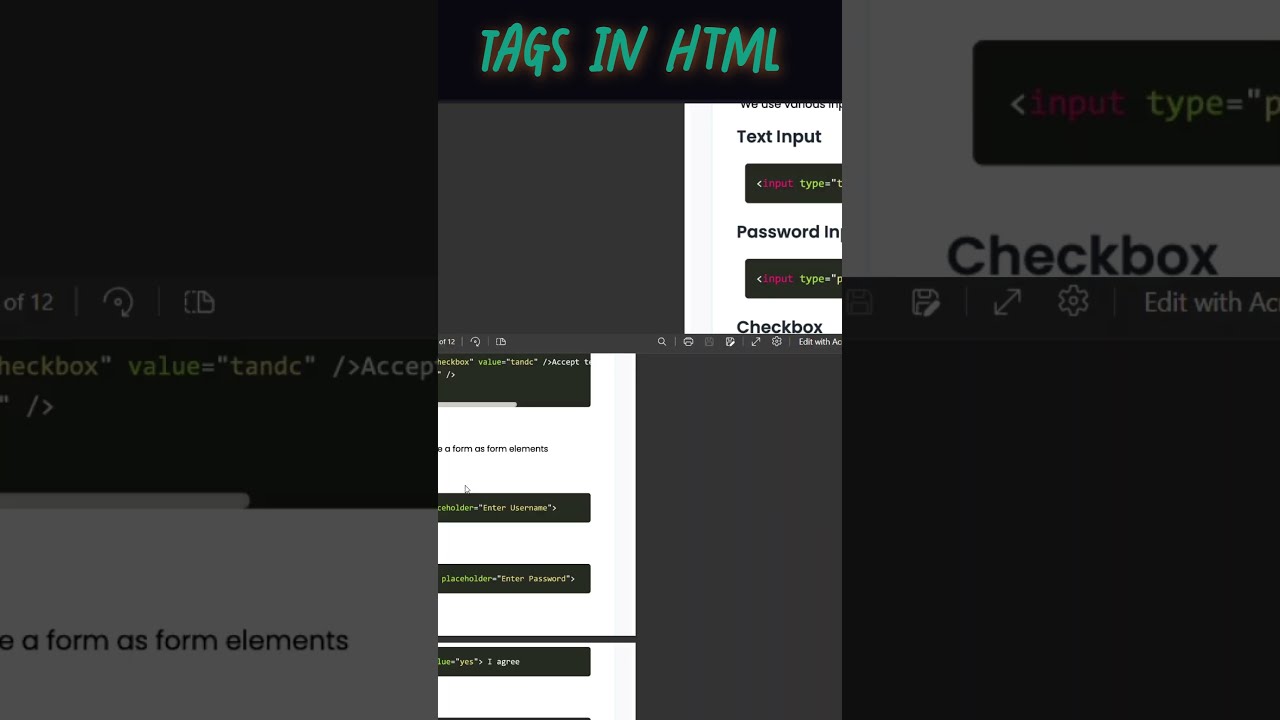 the Tags used  in the HTML in the frontend webdevelopment  #coding #frontendcourse #webdesign  like