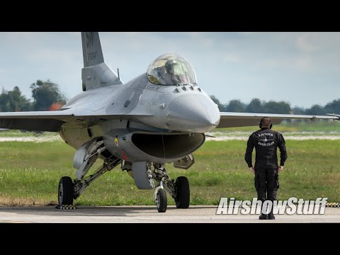 [No Music] F-16 Fighting Falcon Demonstration - Airshow London 2018