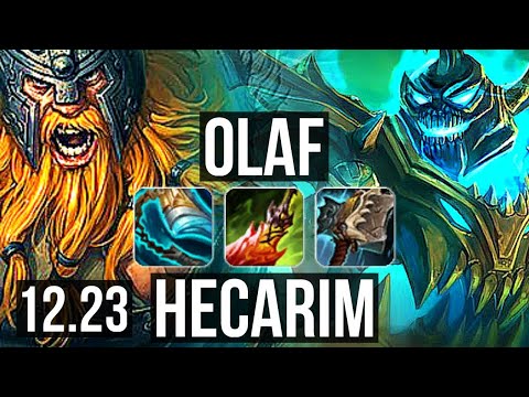 OLAF vs HECARIM (TOP) | 18/1/8, 9 solo kills, Legendary, 500+ games | KR Master | 12.23