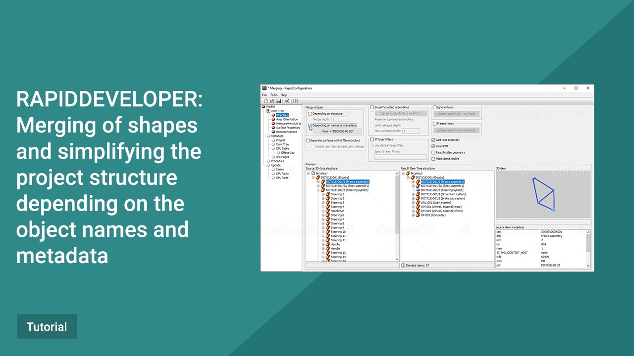 RapidDeveloper Tutorial. Merging of shapes and simplifying the project structure.