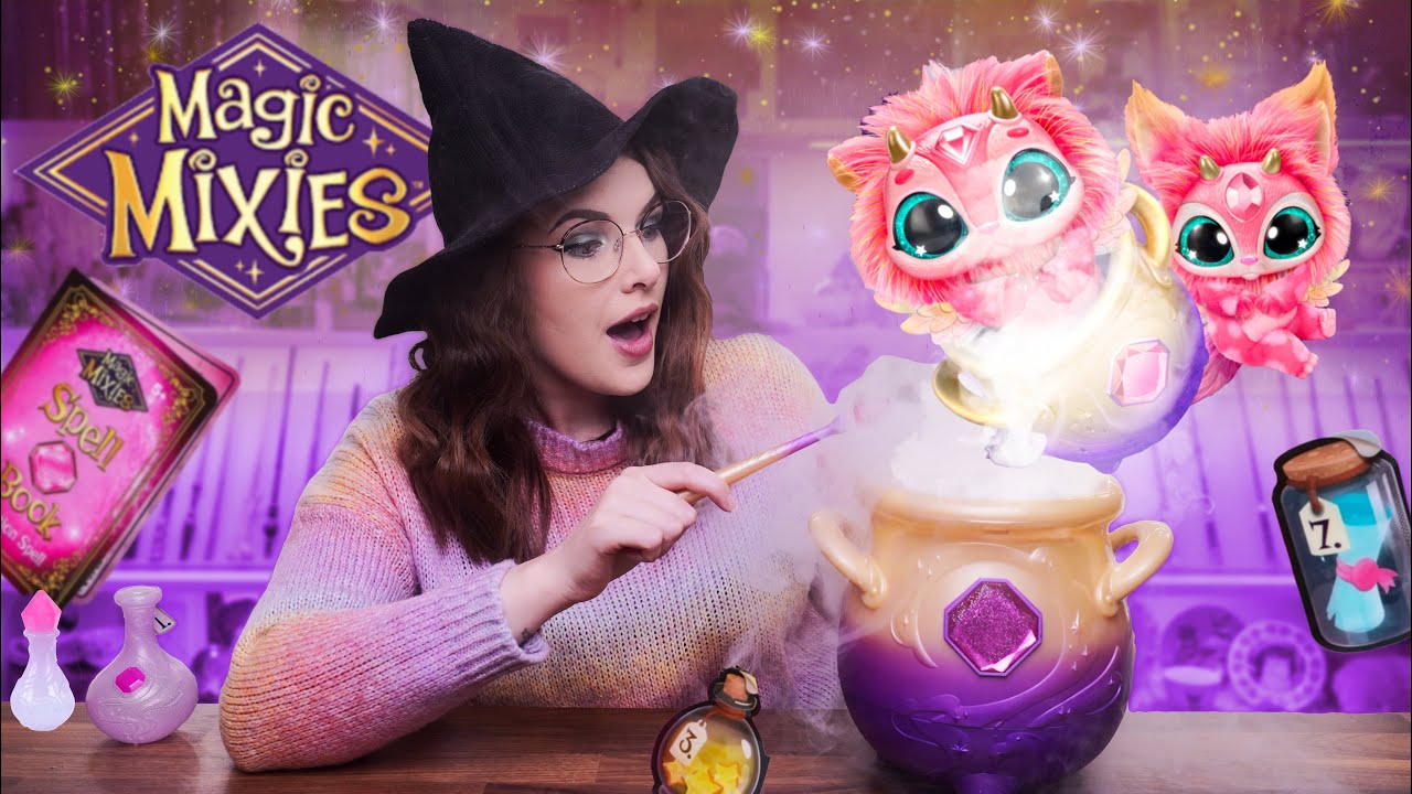 Magic Mixies Magical Misting Cauldron with Interactive 8 inch Blue Plush Toy and 50+ Sounds and Reactions, Multicolor