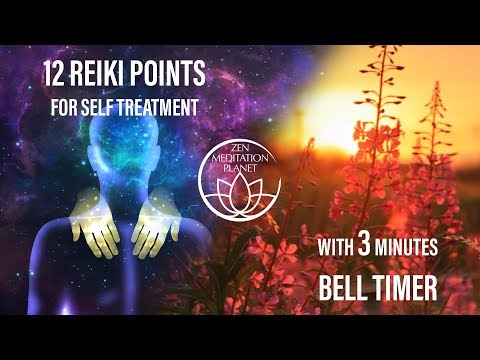 Guided Reiki Timer - 12 Self Healing Therapy Hand Placements, 3 Minutes Bell Alarm