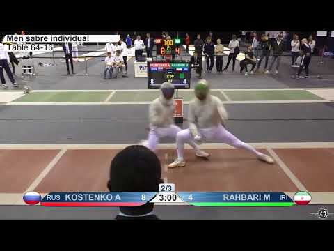 2018 163 M S Individual Gyoer HUN World Cup T64 27 red KOSTENKO RUS vs RAHBARI IRI