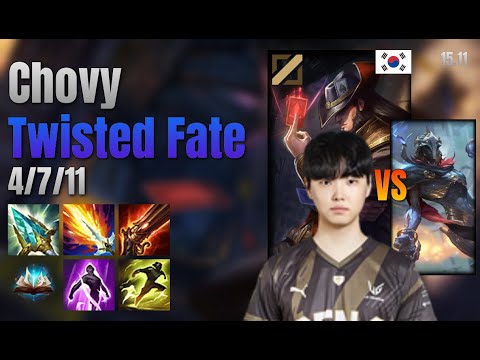Chovy Mid Twisted Fate vs Viktor lol KR solo rank Full Game 15.11 | 쵸비 트위스티드 페이트 vs 빅토르