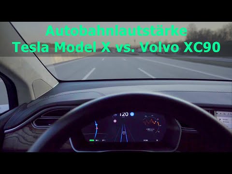 Lautstärke-Vergleich zwischen dem Tesla Model X und dem VOLVO XC90 auf der Autobahn