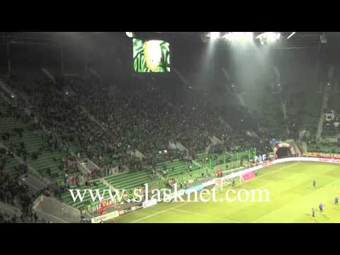 Kibice Ruchu Chorzów na stadionie we Wrocławiu - 2012.02.18