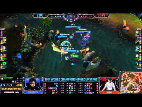 S4 World Group Day1 - EDG vs SGW - First Blood & First Dragon
