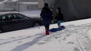 Baby girl hit by snow