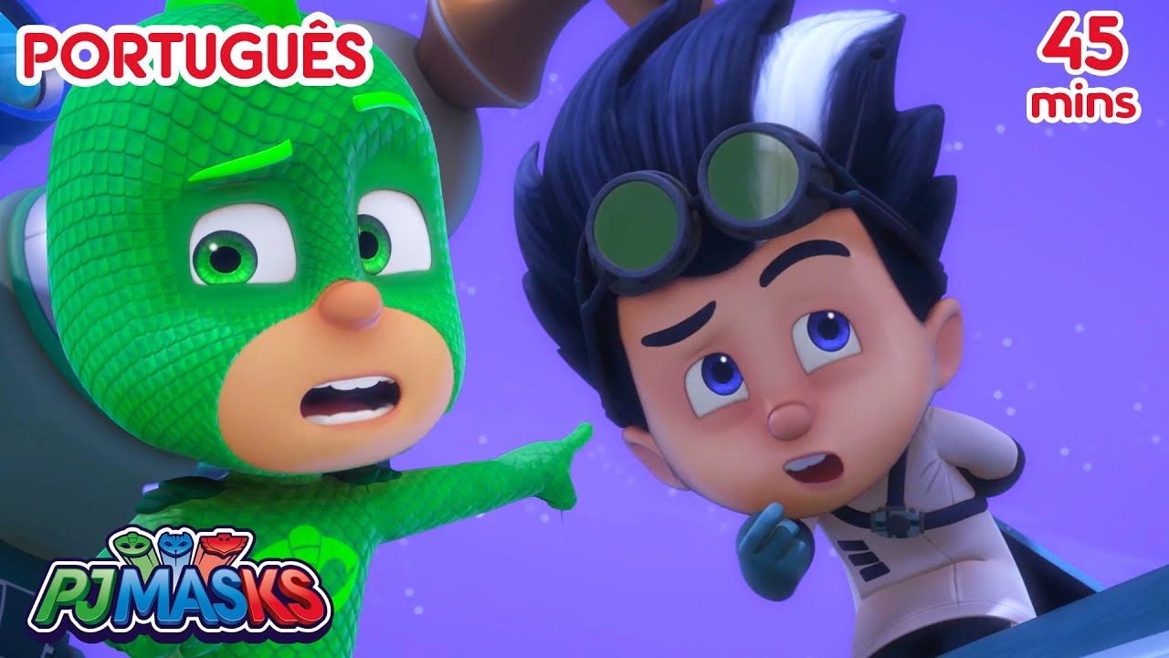 Gekko sobrecarregado: Enfrentando Romeo! PJ Masks em Português #superherois #pjmasksbrasil