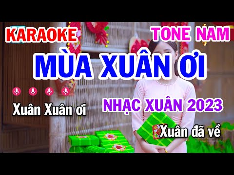 Karaoke Mùa Xuân Ơi Tone Nam ( Nhạc Xuân Mới Nhất 2023 )