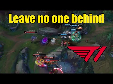 T1 stay together on enemy jungle and turn around a lost fight (T1 vs KT)